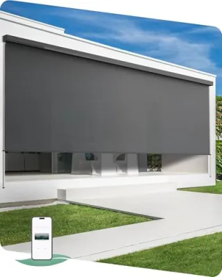 Yoolax 2' to 16'W Motorized Solar Powered Electric Outdoor Shade