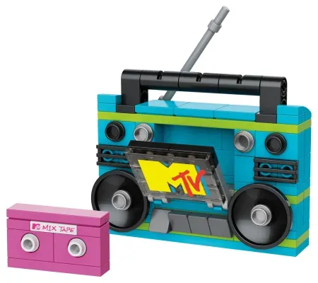 Brickcraft MTV Retro Builds: Blue Boom Box Brick Building Kit