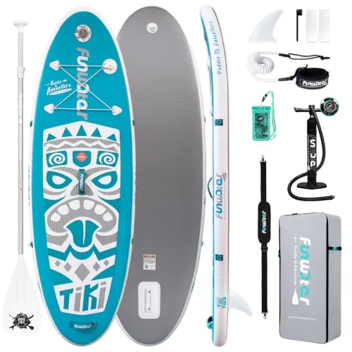 FunWater Kids' Inflatable Stand-Up Paddle Board 8' x 30"
