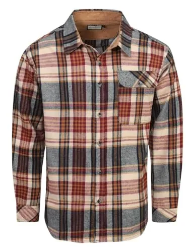Drazivon Men's Long Sleeve Plaid Flannel Shirt