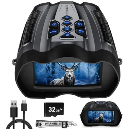 WISHBETY 4K Night Vision 16X 1000' 3.5" HD Binoculars