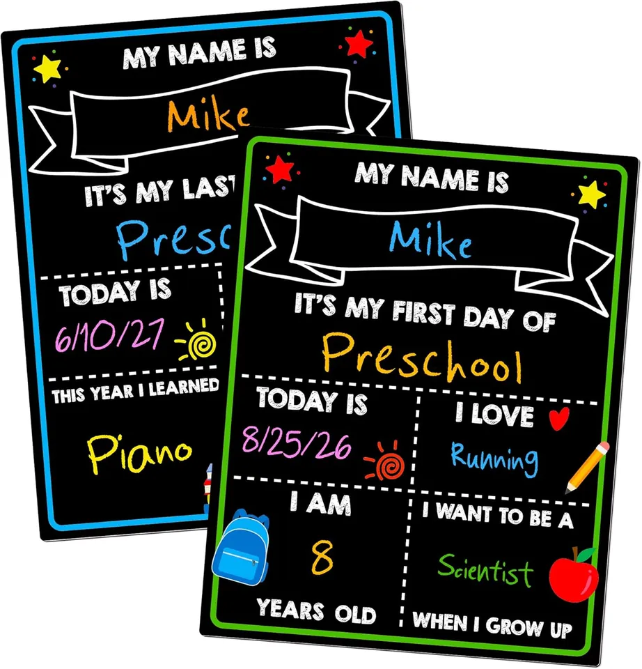 MELISHEER First Day of School Chalkboard