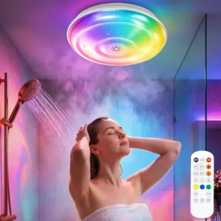 KKUP2U IP65 Waterproof Rechargeable 6" Shower Mood Light