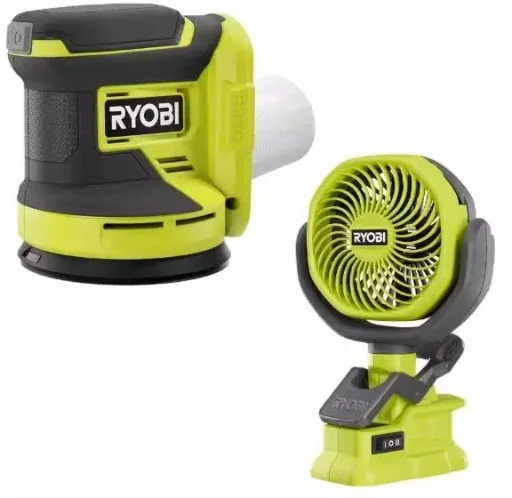Ryobi ONE+ 18V Cordless 5 in. Random Orbit Sander with 4 in. Clamp Fan
