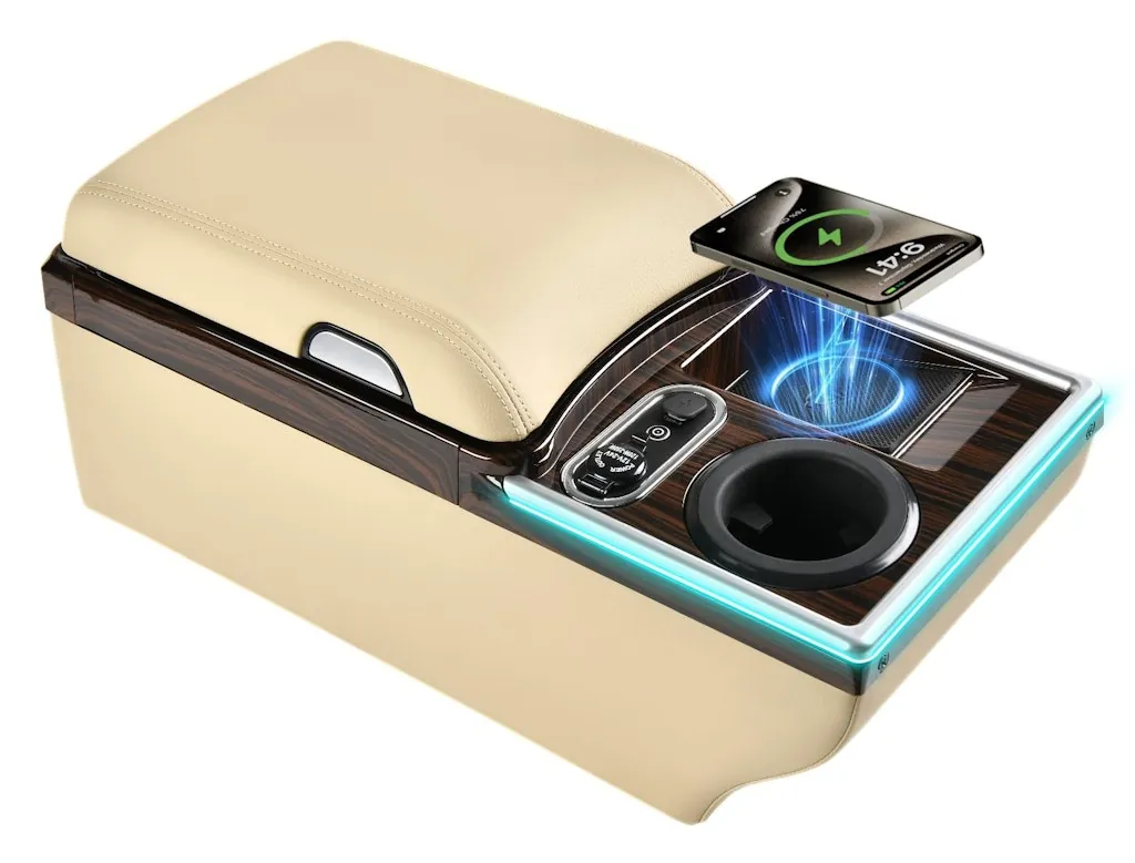 Coverado Universal Bench Seat Center Console w/ Wireless Charging