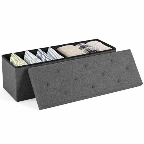 Sweetcrispy 43" Folding Storage Ottoman Bench