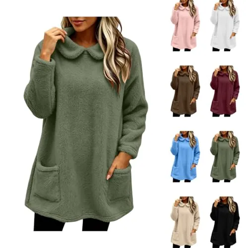 Women's Collared Soft Fuzzy Sweater