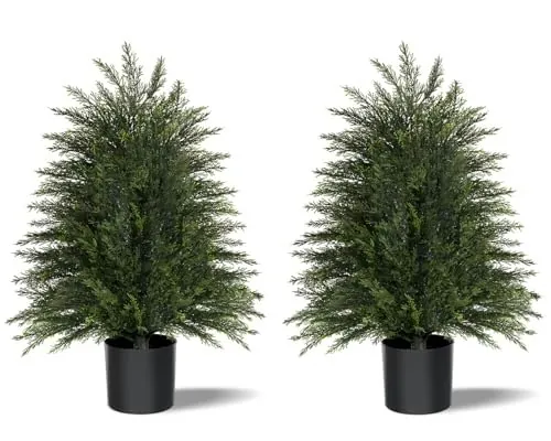 Mavis's Diary 2-Foot Artificial Cedar Trees 2-Pack