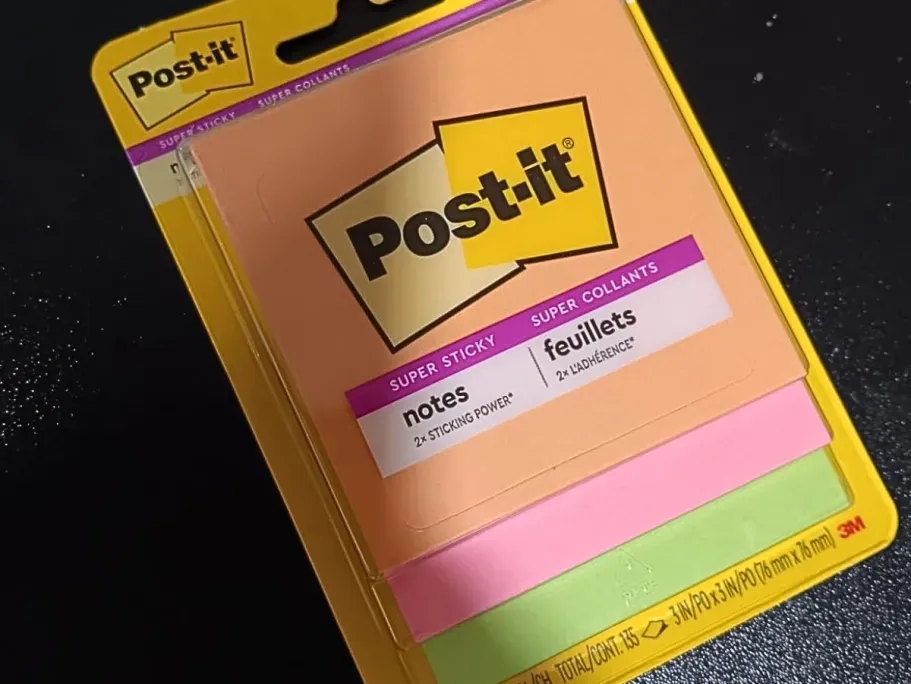 Post-it Super Sticky Notes 3-Pack 3 x 3 in. Energy Boost Collection