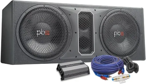 PowerBass PBM-PP212 Dual 12" Subwoofer Ported System w/ PBM-400.1 Amp & 8Ga Wiring Kit