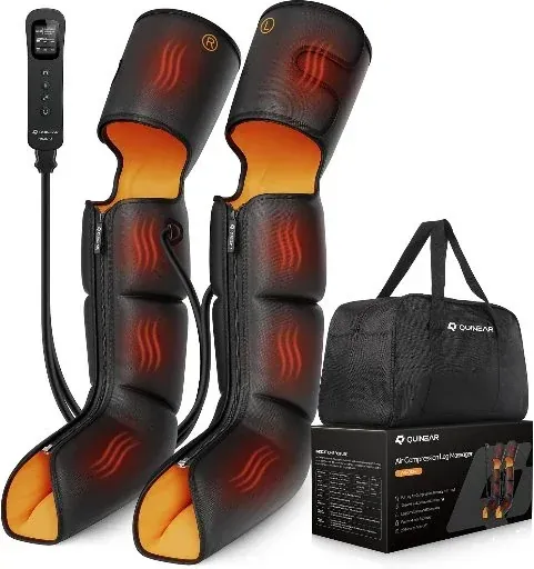 QUINEAR 3-in-1 Foot Calf & Thigh Leg Massager with Heat and Compression Therapy