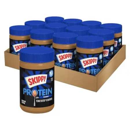 12-Pack 16oz SKIPPY Chunky PROTEIN Peanut Butter