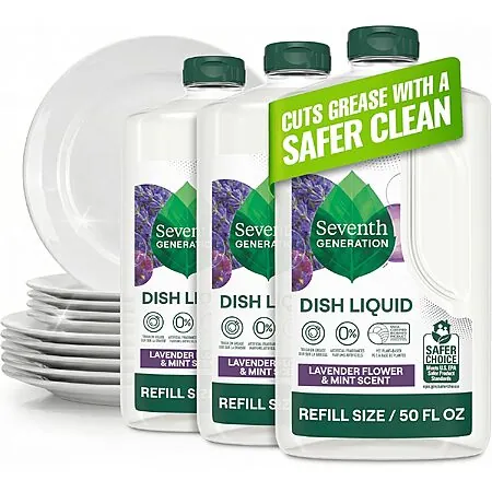 Select Accts: 3-Pk 50-Oz Seventh Generation Dish Soap Refill (Lavender)