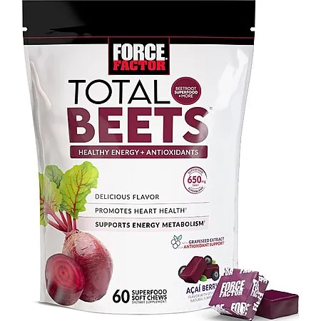 Select Accts: 60-Ct. Force Factor Total Beets Soft Chews Heart Health Supplement