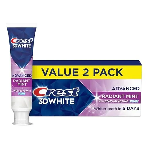 Crest 3D White Advanced Toothpaste, Radiant Mint, 2-pack