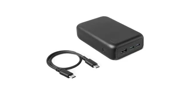 RESTOCK Amazon Basics High-Capacity Portable Charger Power Bank with 3-Port Output, 20,000 mAh, Black
