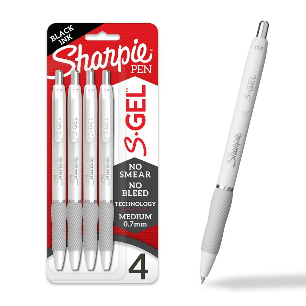 Sharpie S-Gel Black Ink Medium Point 4-Count Gel Pens