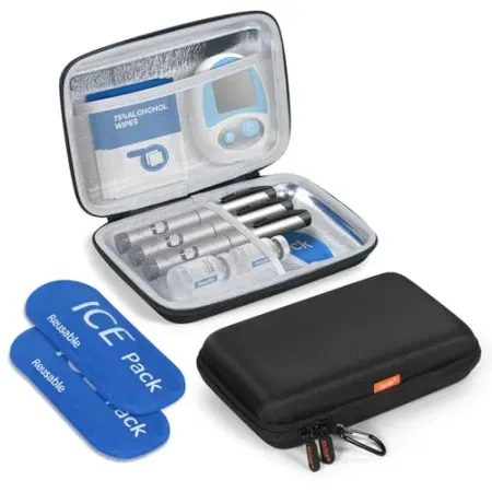 GLCON Portable Insulin Pen Cooler Travel Case w/ 2 TSA Approved Ice Packs
