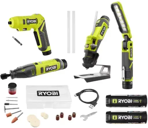 Ryobi USB Lithium Project Kit with Rotary Tool and 2Ah Batteries