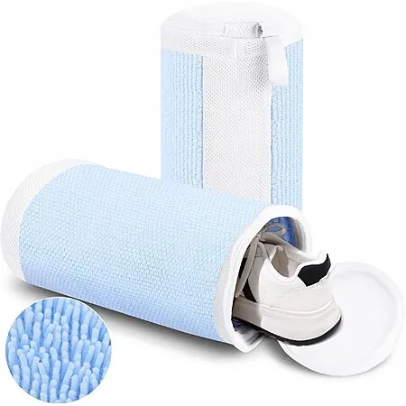 2-Pk Dntorx Chenille Shoe Washing Bags for Washer & Dryer (various colors)