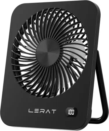 5-Speed Lerat K38 Portable USB Rechargeable Desk Fan w/ LED Display