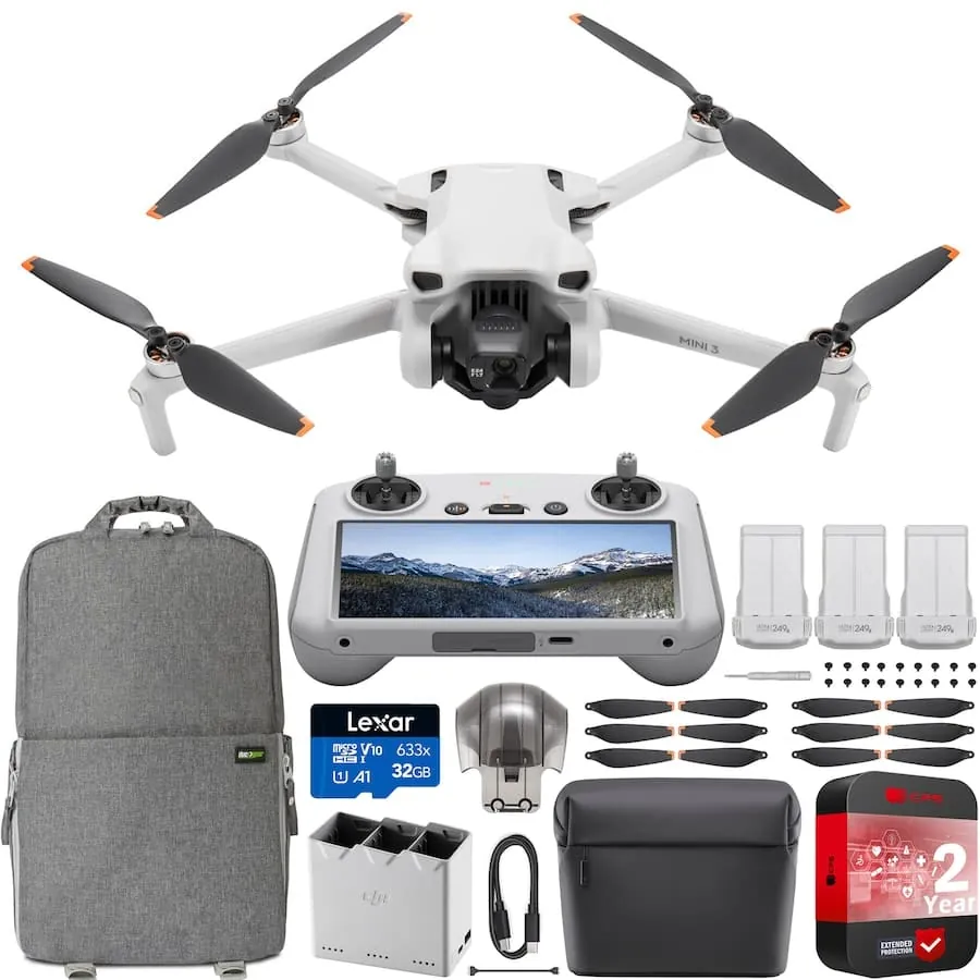 DJI Mini 3 Drone Quadcopter Fly More Combo Kit w/ RC Smart Remote & Accessory Bundle