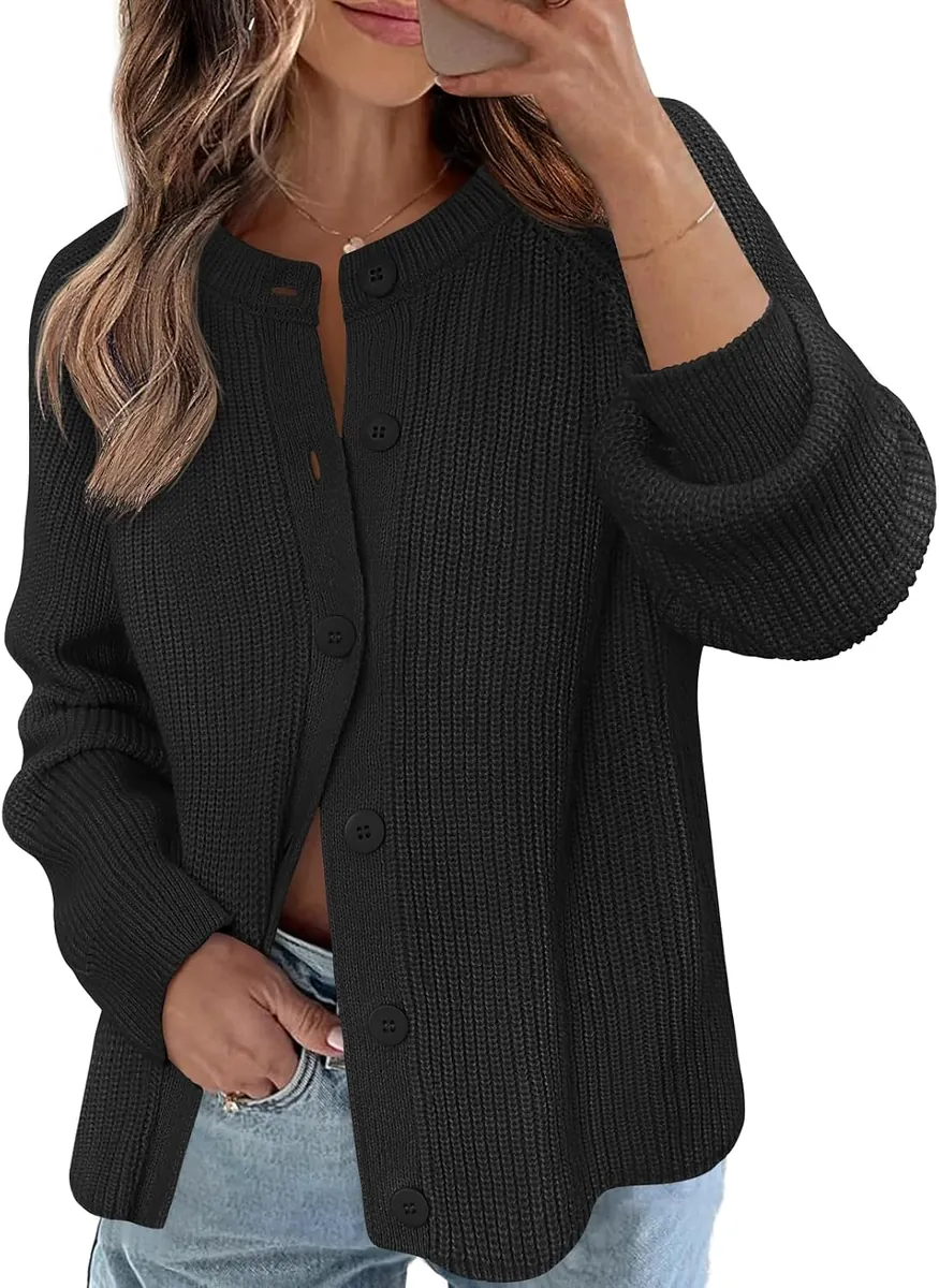 MEROKEETY Button Down Cardigan Sweater