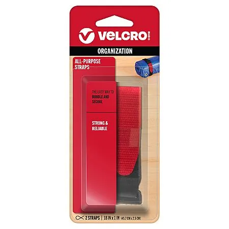2-Ct VELCRO All Purpose Straps (18" x 1", Black)