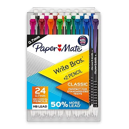 24-Ct 0.7mm Paper Mate Write Bros. Mechanical Classic #2 Pencils