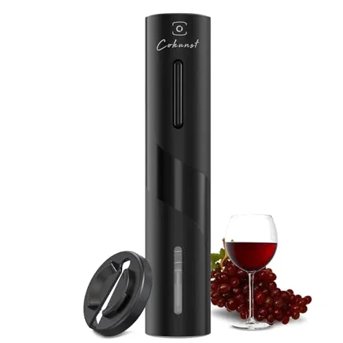 COKUNST Electric Wine Bottle Opener with Foil Cutter (black)