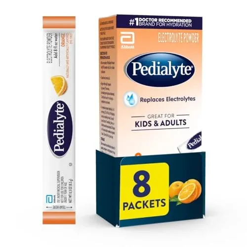 Pedialyte Electrolyte Powder, Orange, 8 Packets