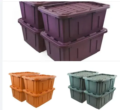 27 Gallon Large Storage Bin with Snap Lid - 4-Pack