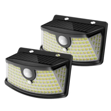 Solar Motion Sensor Lights 2-Pack in Black