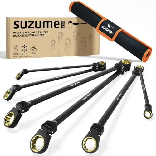 Suzume Extra Long Flex Head Ratcheting Wrench Set 6-Pc (8-19mm)