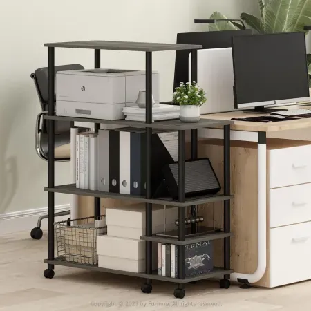 3-Tier 46" Furinno Turn-N-Tube Storage Shelf w/ Wheels