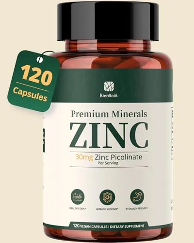 BienRaíz Zinc Picolinate 30mg 120 Vegan Caps