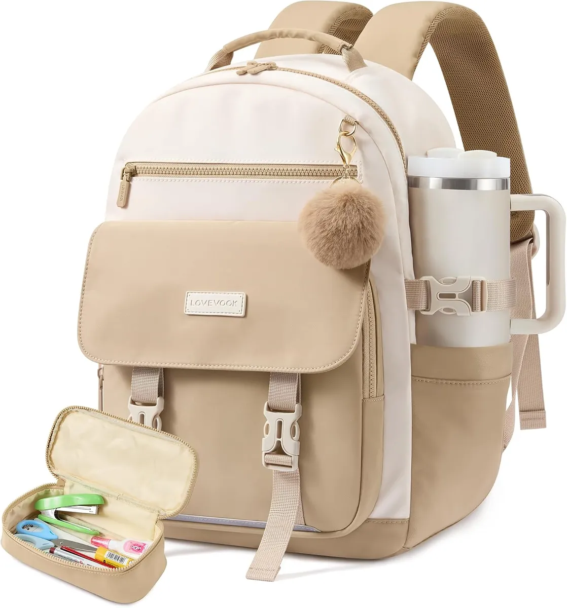 LOVEVOOK School Laptop Backpack with Pencil Case