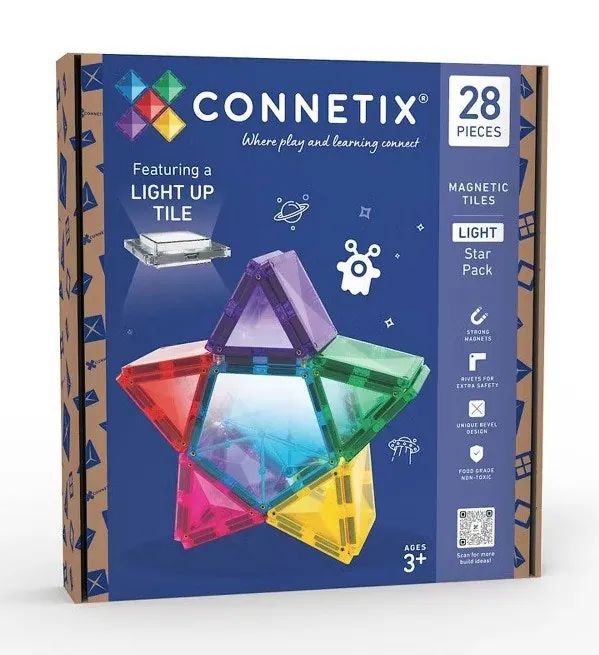 Connetix Magnetic Tiles Light Star 28-Piece Set