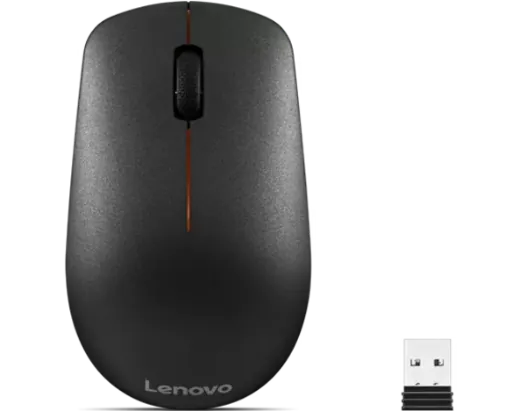 Lenovo 400 Wireless Mouse with Nano Receiver, 1200 DPI (Black)