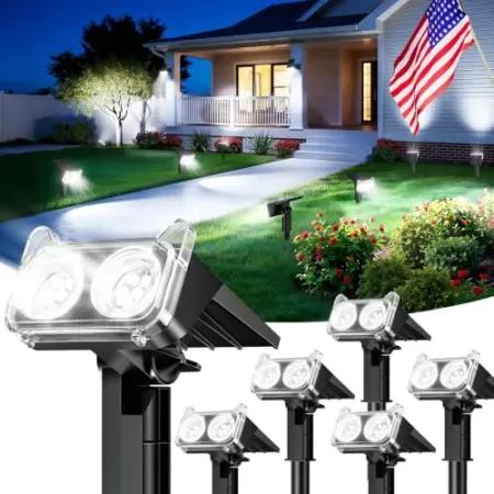 6-Pack LETMY Outdoor Waterproof IP65 Solar Spot Lights w/ 14 Big LEDs