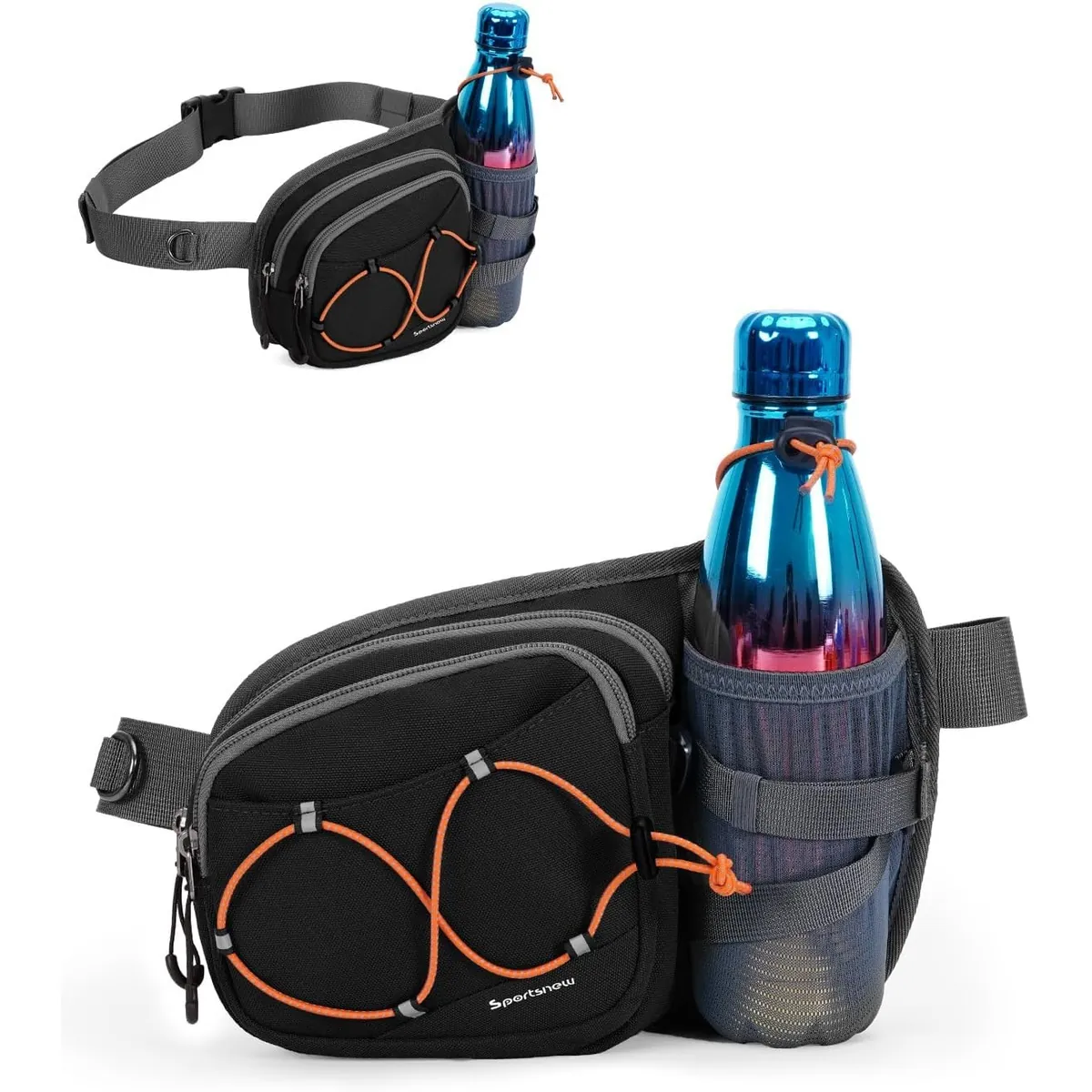 sportsnew Hydration Waist Pack with Water Bottle Holder