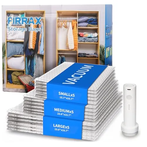 FIRRAX-15 Combo Travel Vacuum Bags With Pump
