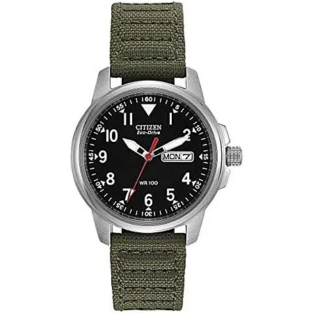 37mm Citizen Men's Eco-Drive Weekender Garrison Field Watch w/ Olive Nylon Strap