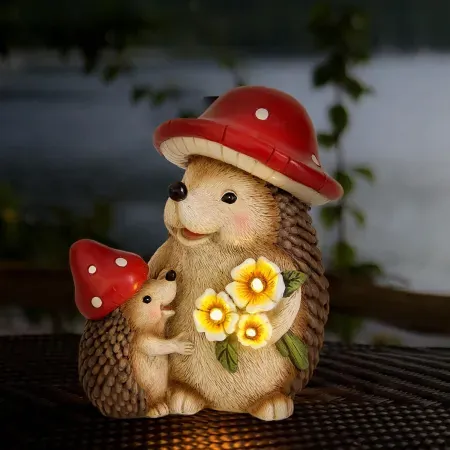 Smadeer Solar Hedgehog Garden Statue w/ Light