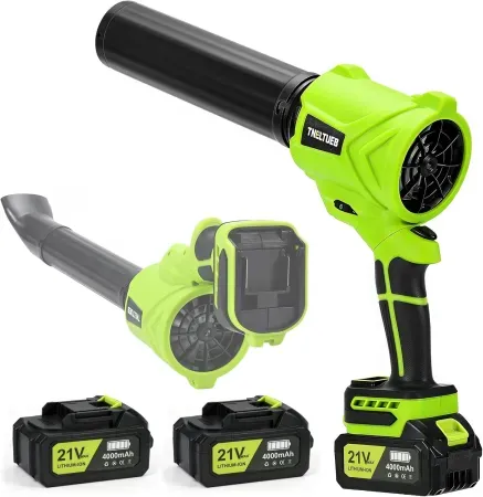TNELTUEB 21V Cordless Leaf Blower w/ 2-Pack 4Ah Batteries & Charger
