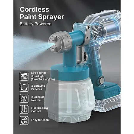 Tilswall Dreamer400 Ultra Light Electric Paint Sprayer w/ 2 Nozzles (Tool Only)