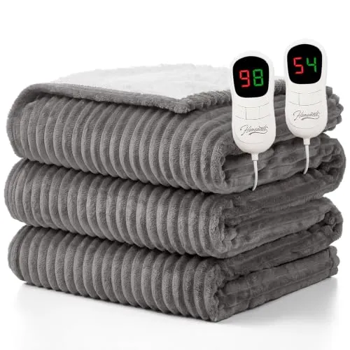Homemate Dual Control Queen Size Electric Heated Blanket 84" x 90"