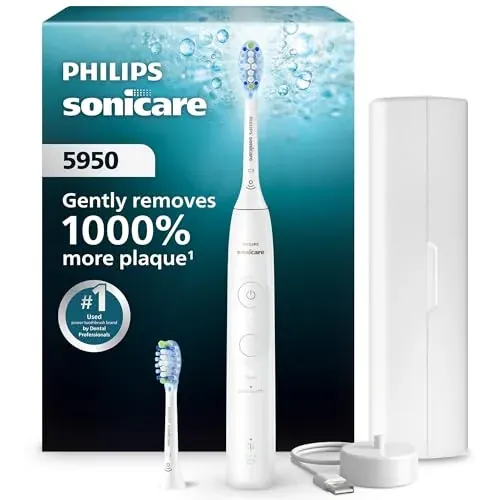 Philips Sonicare 5950 Rechargeable Electric Toothbrush with 2 Brush Heads, White