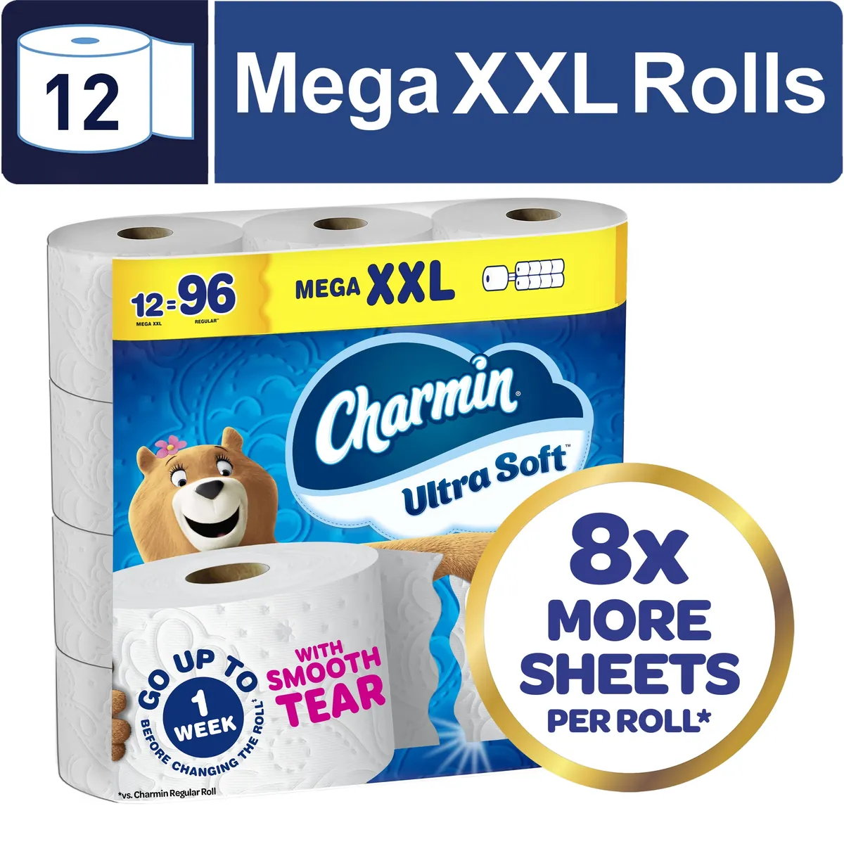 Charmin Ultra Soft Toilet Paper 12 Mega XXL Rolls