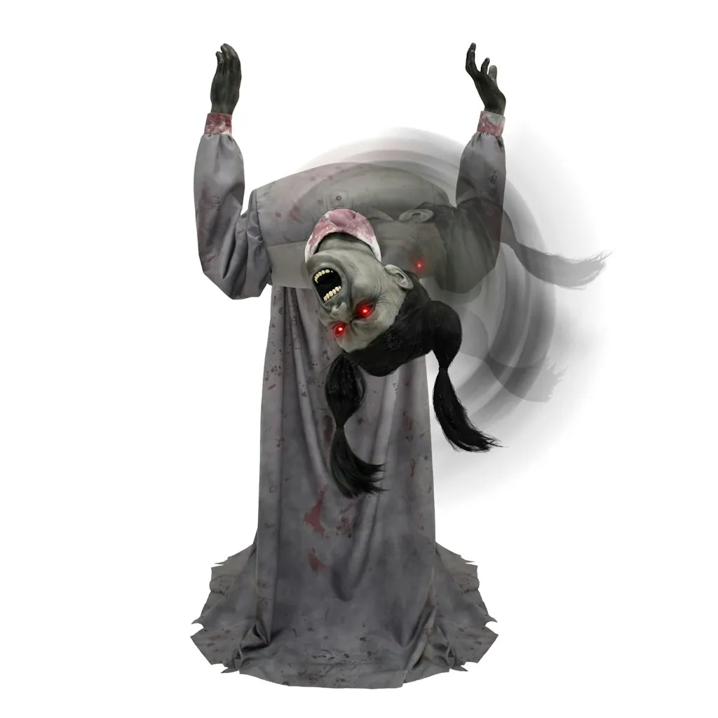 Haunted Hill Farm Beatrix 4.6-Ft. Head Spinning Halloween Animatronic